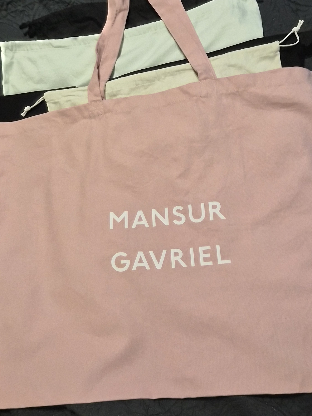 Authentic Mansur Gavriel XL Pink Canvas Tote Dust Bag | 29" x 23" Made in Italy